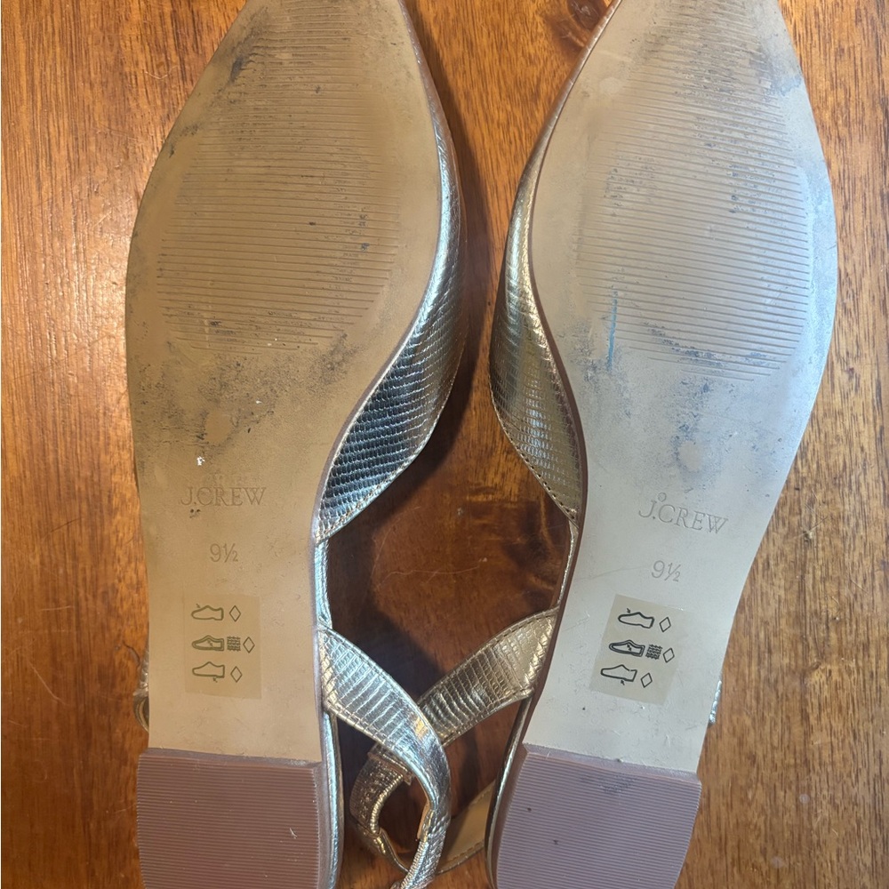 J.Crew • lightly used • Metallic Slingback Pumps in Gold BZ220 size 9.5 - Picture 7 of 8